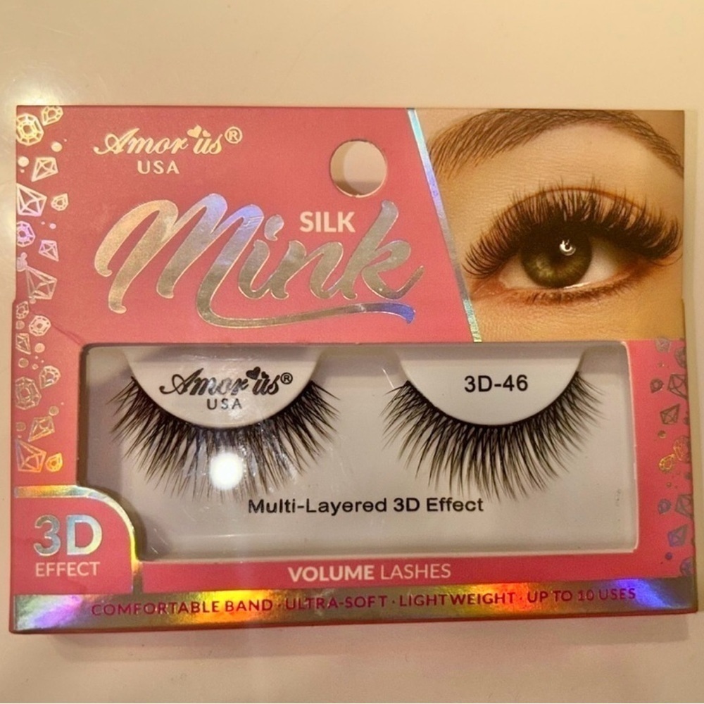 Amorus Cosmetics Handmade 3D Effect Silk Faux Mink False Eyelashes Lashes #46 - Picture 2 of 4